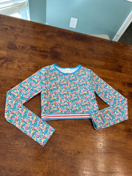 Mini Boden Other - Mini Boden Multi Flowerbed Cropped Rash Vest Girls 7 Floral Swim Top